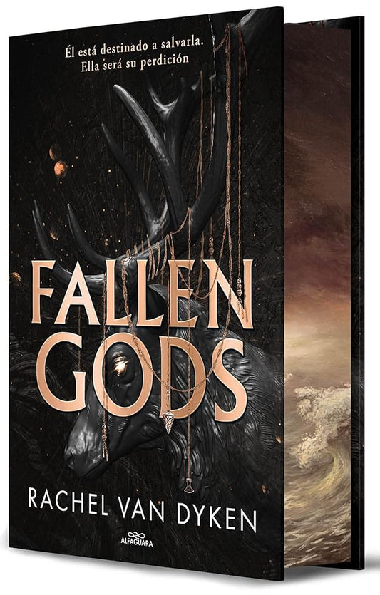 Fallen Gods (edición especial en tapa dura y con cantos tintados) (Hilos del destino 1): Él está destinado a salvarla. Ella será su perdición (Sin límites) cover image